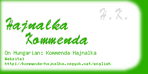 hajnalka kommenda business card